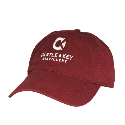 Castle & Key Logo Twill Hat - Dark Red